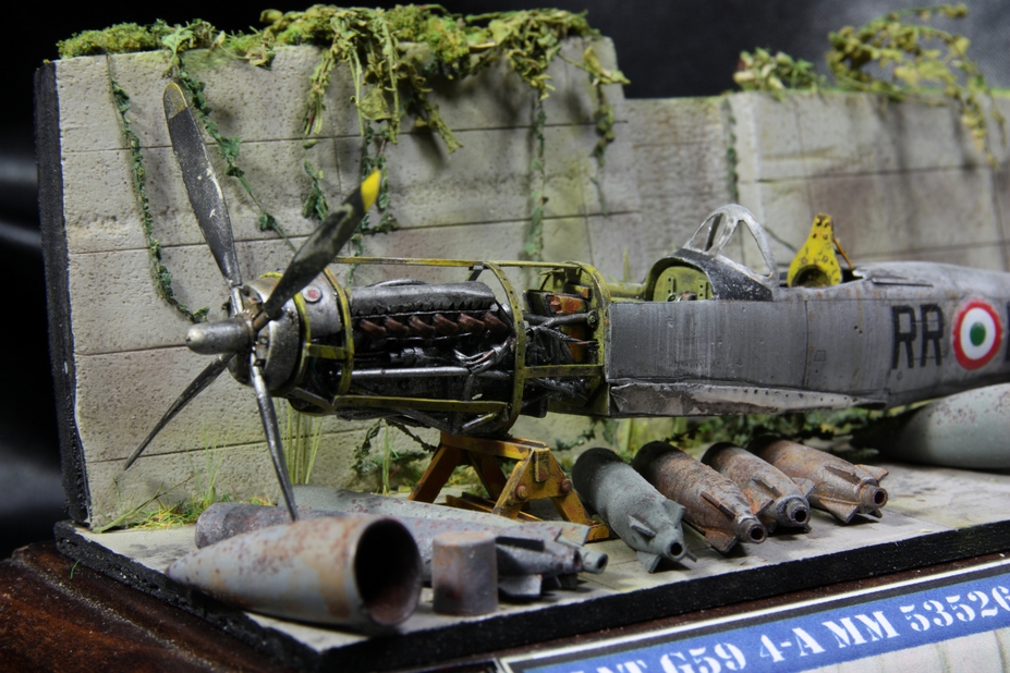 Scrap Fiat G 59 in the Museum Italia Air Force of Vigna di Valle (Rome Small 12