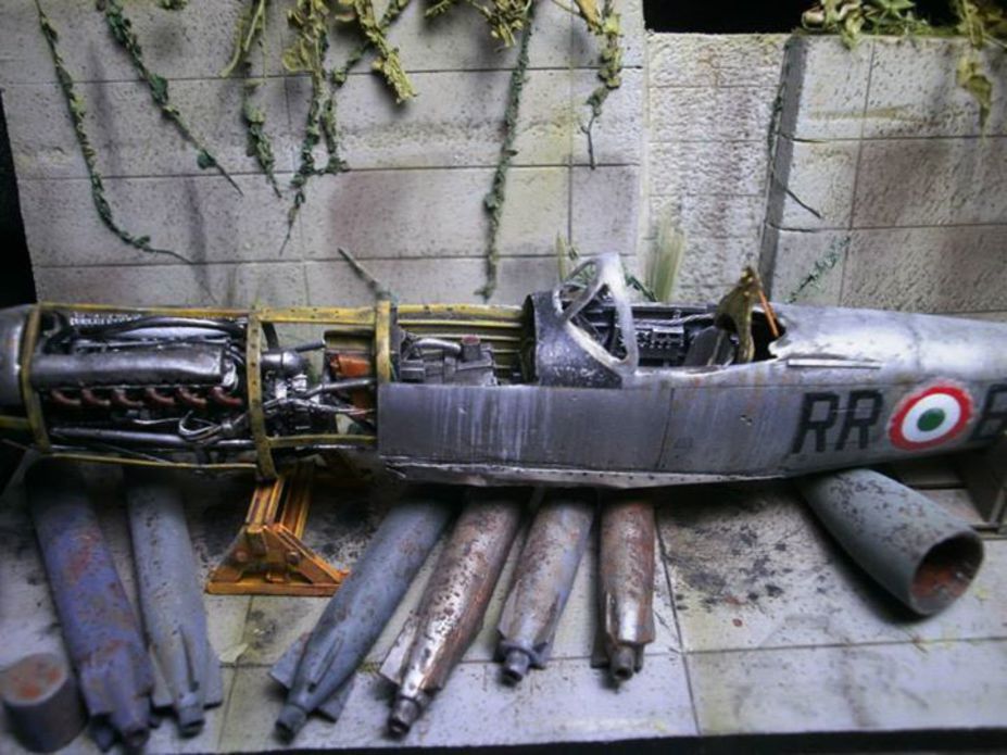 Scrap Fiat G 59 in the Museum Italia Air Force of Vigna di Valle (Rome Small 15