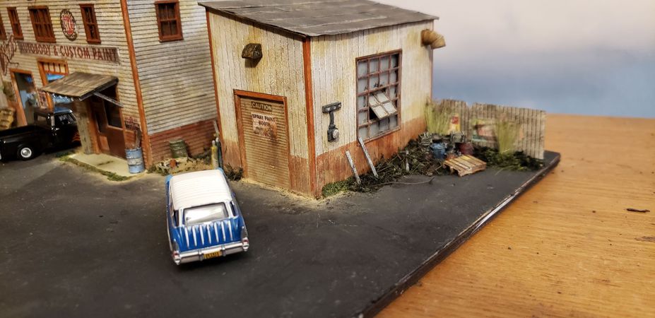 old time garage with lighting and interior Small 5