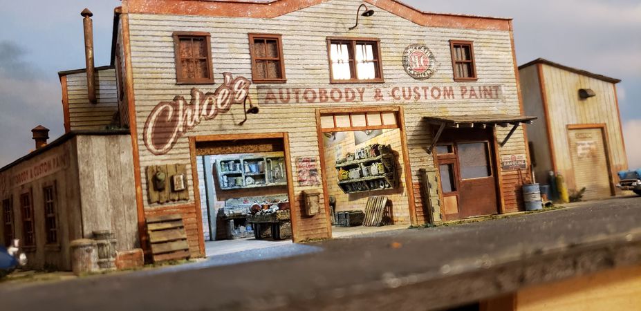 old time garage with lighting and interior Small 7