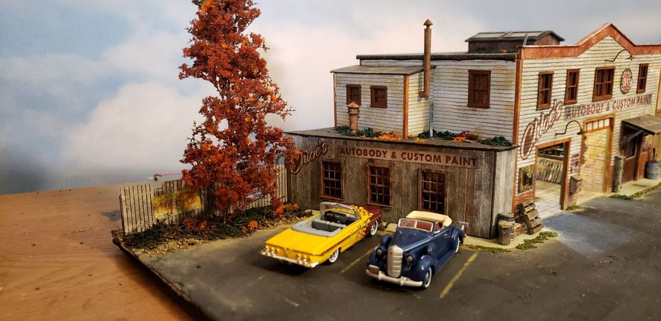 old time garage with lighting and interior Small 8