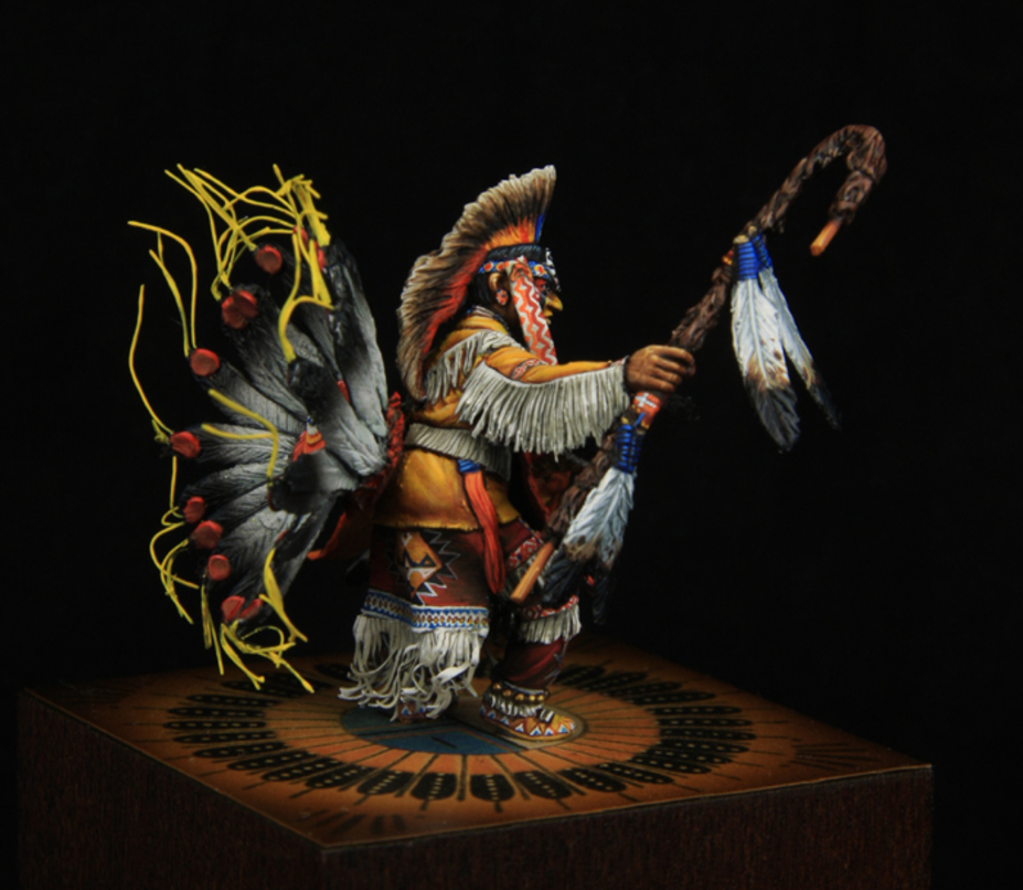 Pow Wow Dancer 32 mm at the eye line figurine made for a private colle Small 4