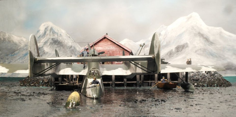 BV138 seaplane refueling at a North Norwegian fishing community 1944 Small 2