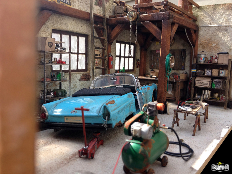 BarnGarage Diorama Ford Thunderbird 1955 Small 3
