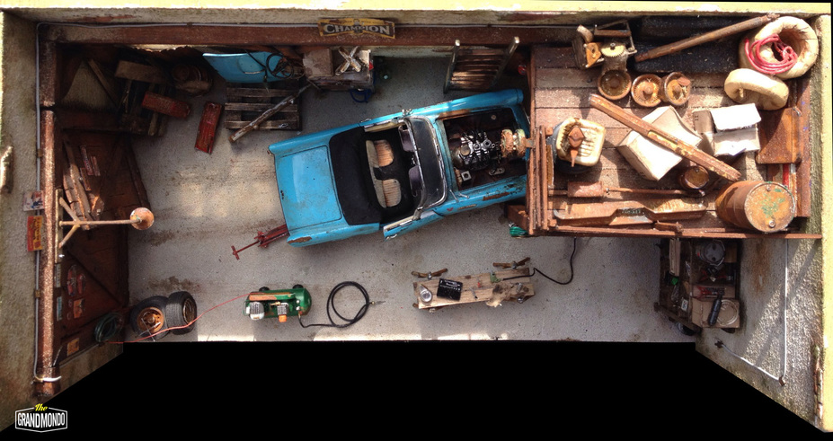 BarnGarage Diorama Ford Thunderbird 1955 Small 12