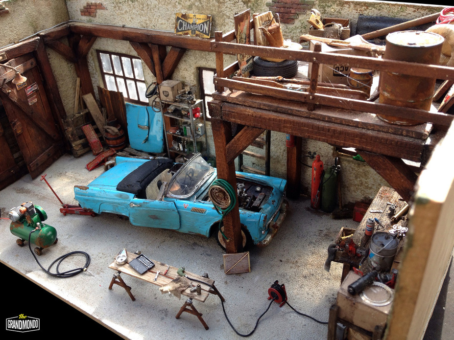BarnGarage Diorama Ford Thunderbird 1955 Small 14
