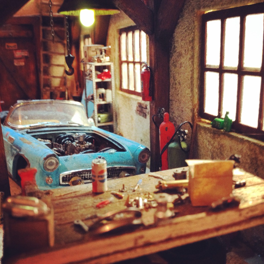 BarnGarage Diorama Ford Thunderbird 1955 Small 20
