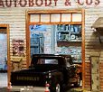 old time garage with lighting and interior